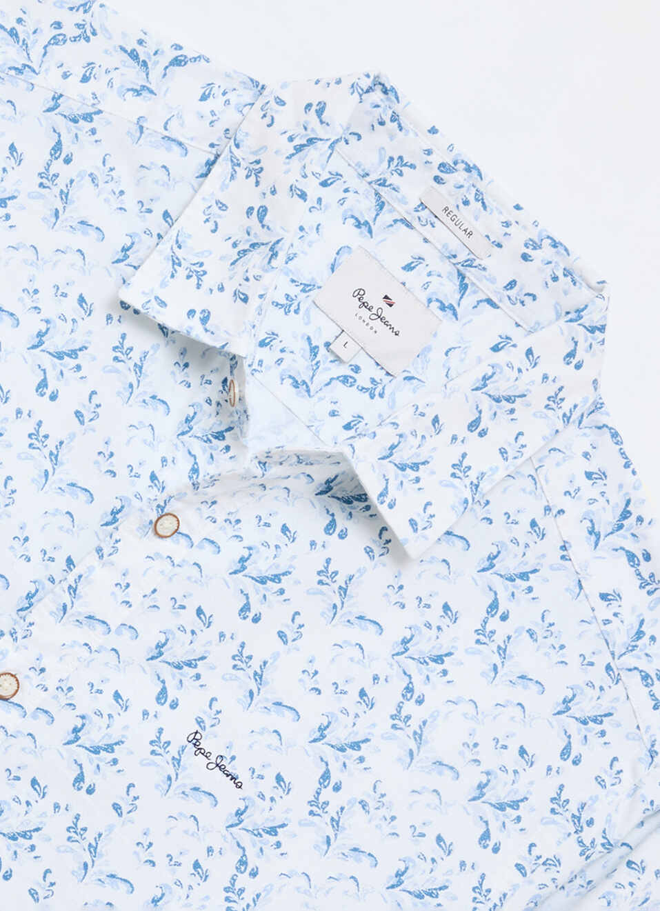 Men Blue Printed Oxford Long Sleeve Shirt, , large image number 6