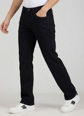 Men Black Mid Rise Bootcut Stretchable Jeans