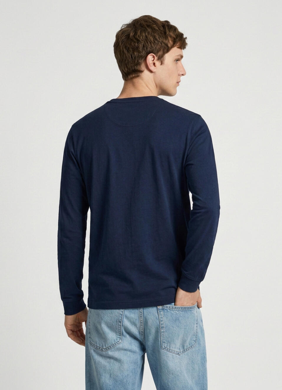 Men Navy Printed Slim Fit Long Sleeve T-shirt, , large image number 2