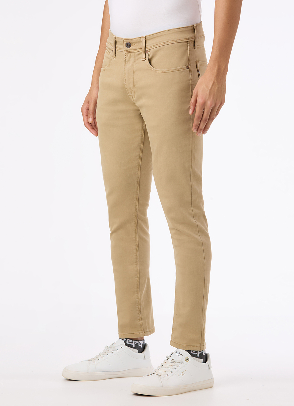 Men Khaki Mid Rise Slim Fit Gymindigo Jeans, , large image number 5