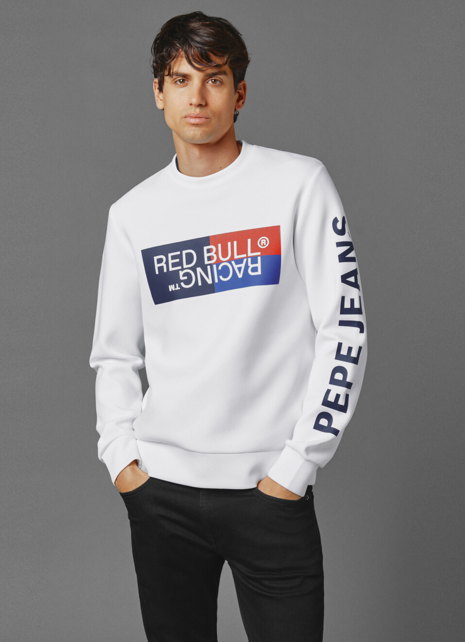 Red Bull Racing X Pepe Jeans Unisex Colour Block Graphic Crew, , large image number 1