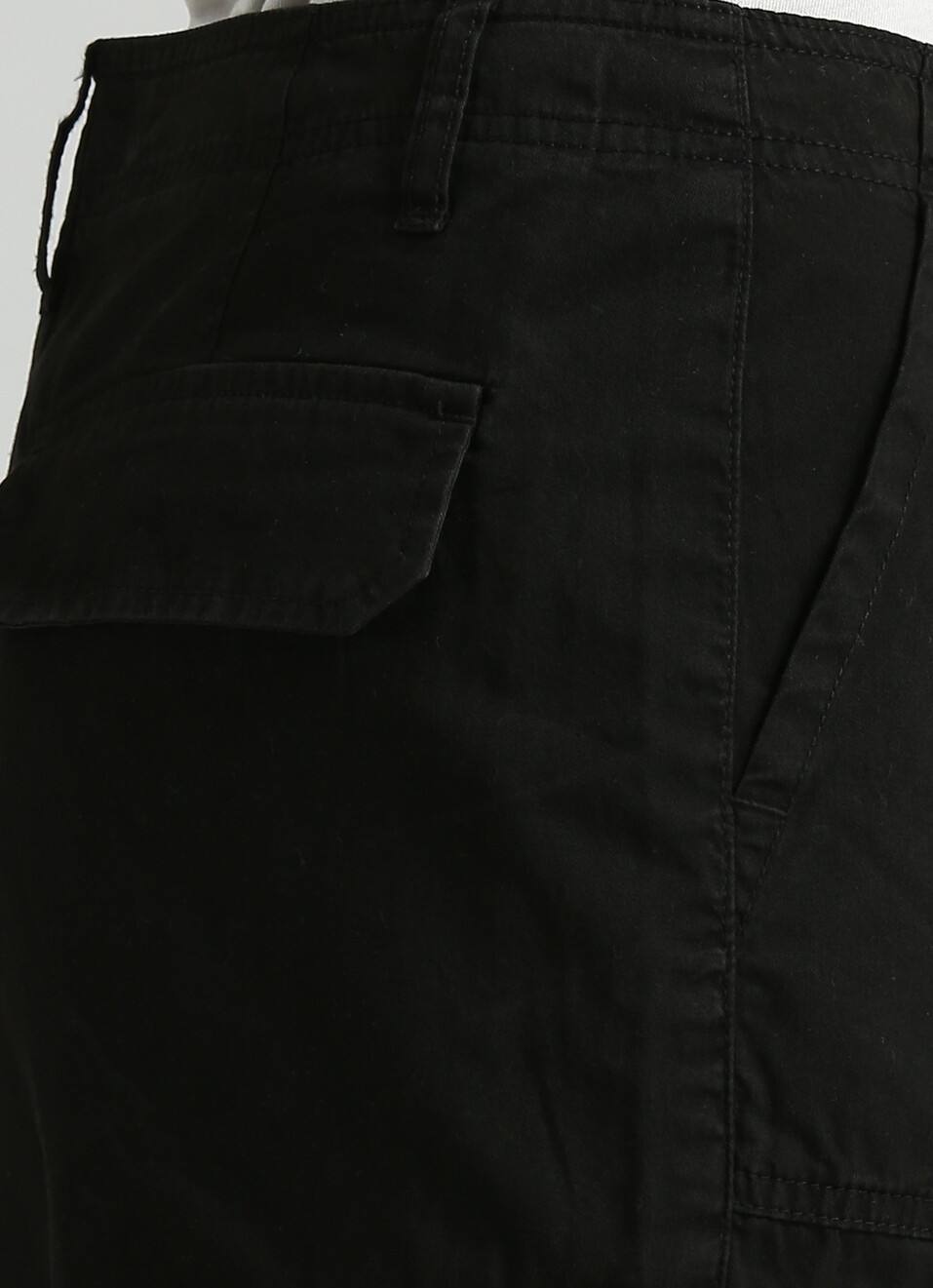 Black High Rise Straight Fit Cargo Pants, , large image number 4