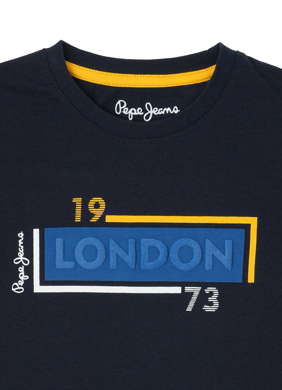 Boys Navy Brand Print Short Sleeve T-shirt, , large image number 2