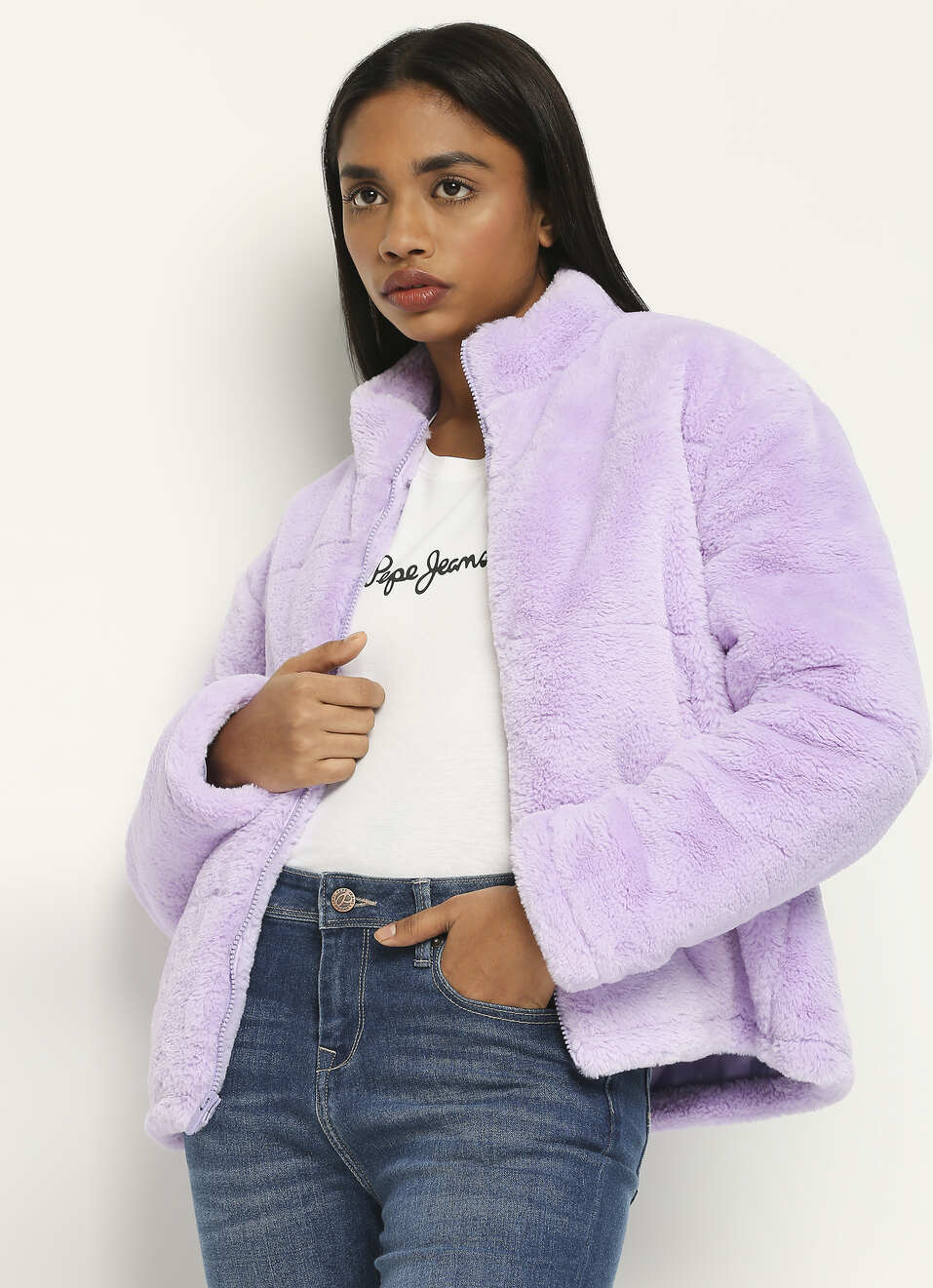 Purple Band Collar Jacket, , large image number 0