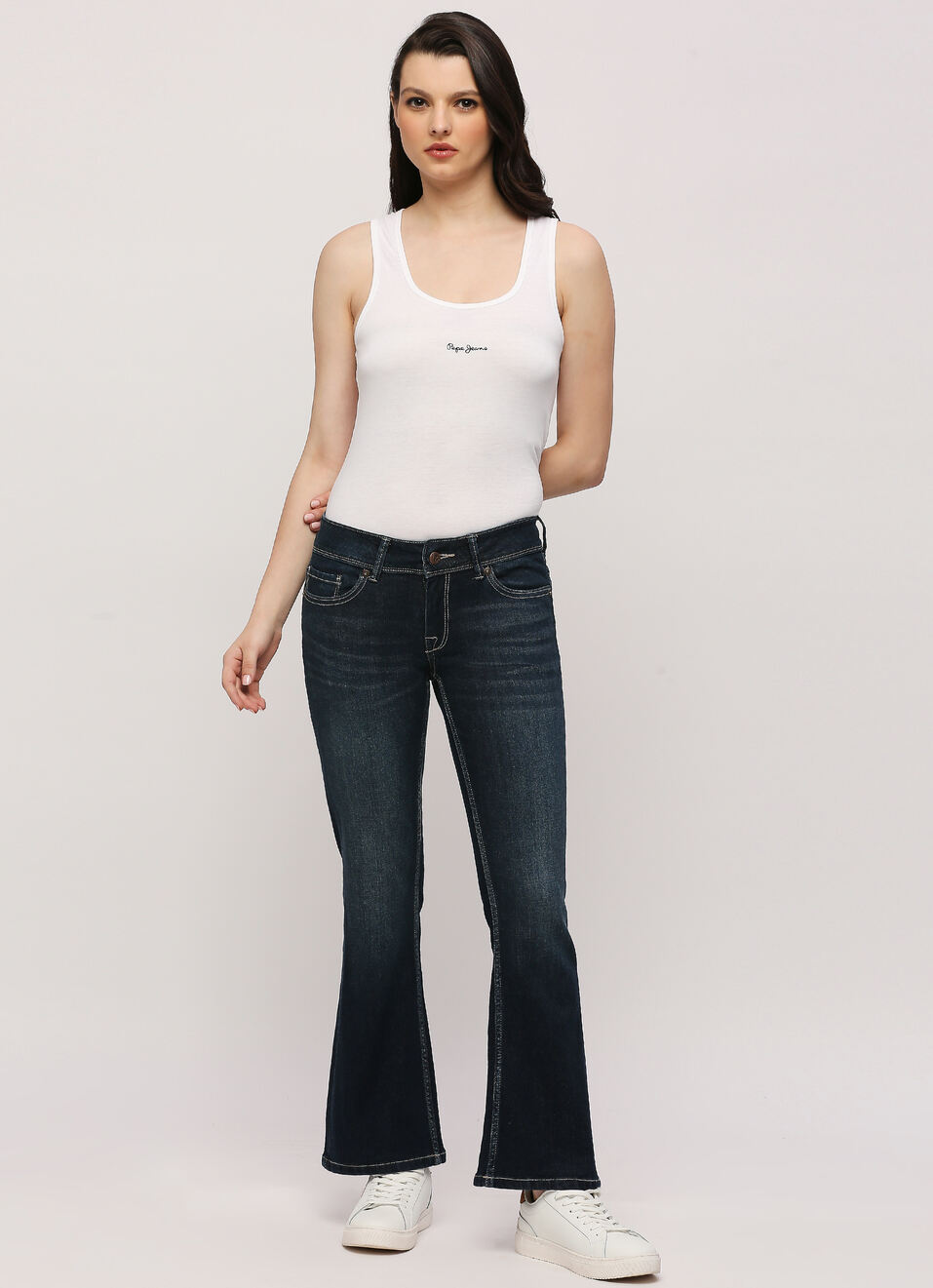 Pimlico Blue Mid Waist Flared Jeans, , large image number 6