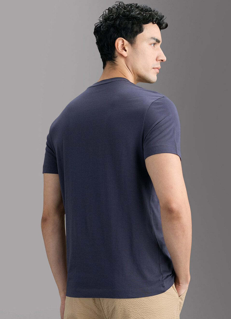Men Grey Printed Slim Fit T-shirt, , large image number 6