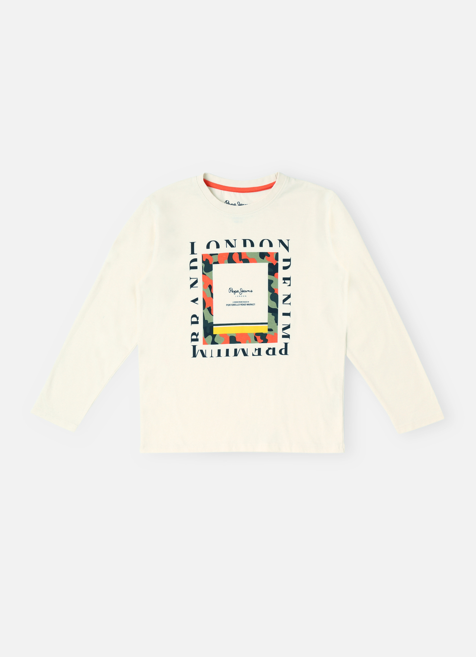 BOYS IVORY GRAPHIC PRINT FULL SLEEVE T-SHIRT, , large image number 0