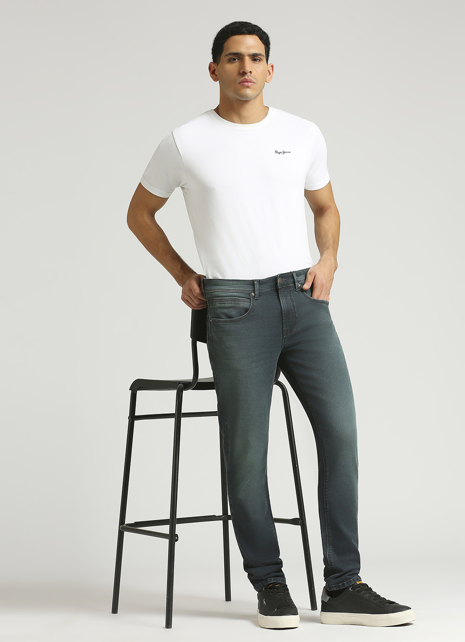 Chinox Dark Blue Mid Rise Skinny Gymindigo Jeans, , large image number 1