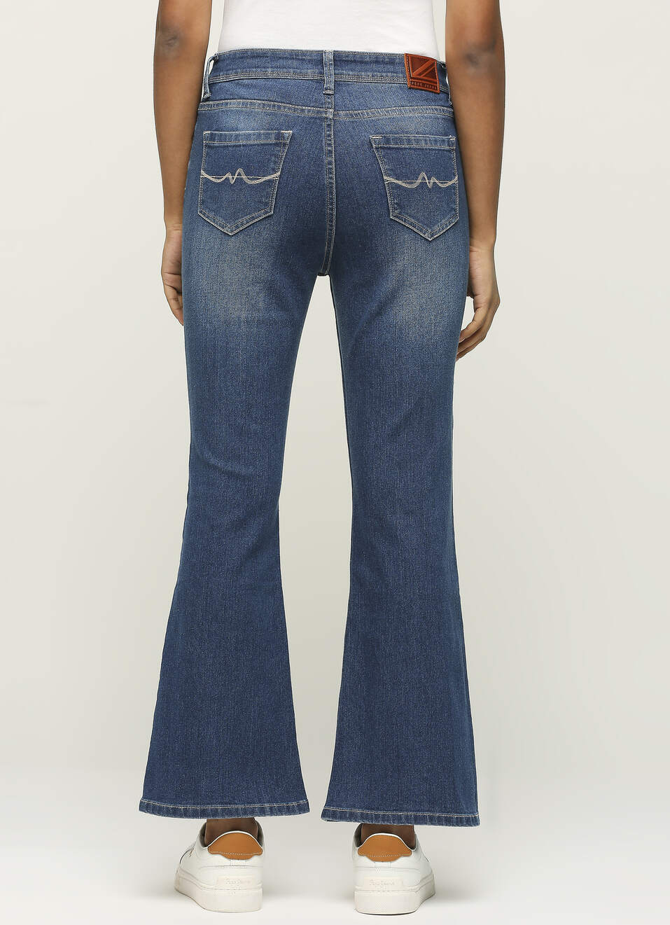 Dion Flare Blue High Waist Slim Fit Jeans, , large image number 2