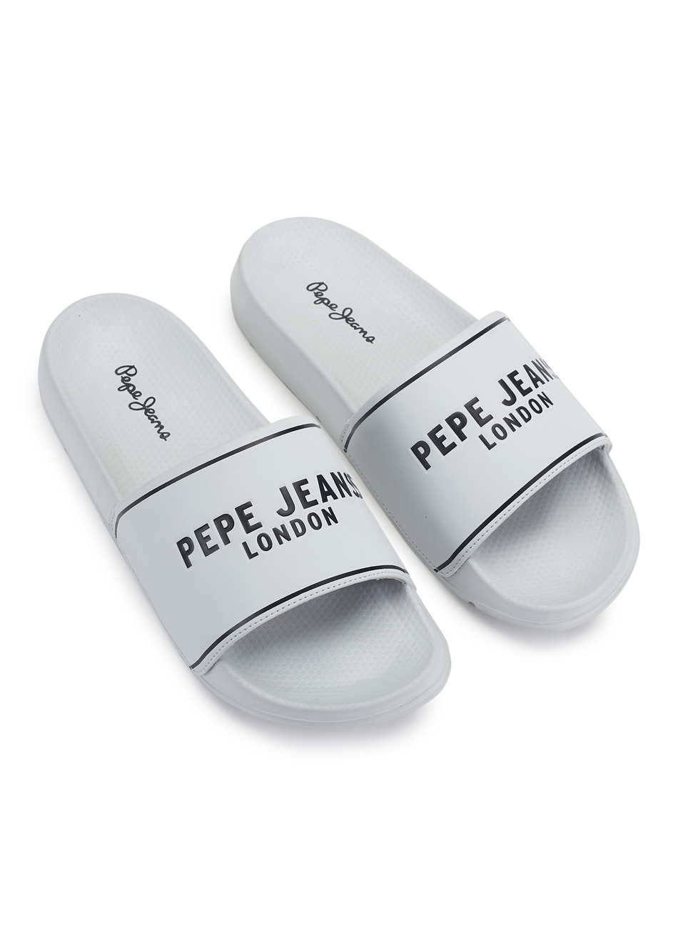 Men Grey Logo Print Anti Skid Sliders, , large image number 2