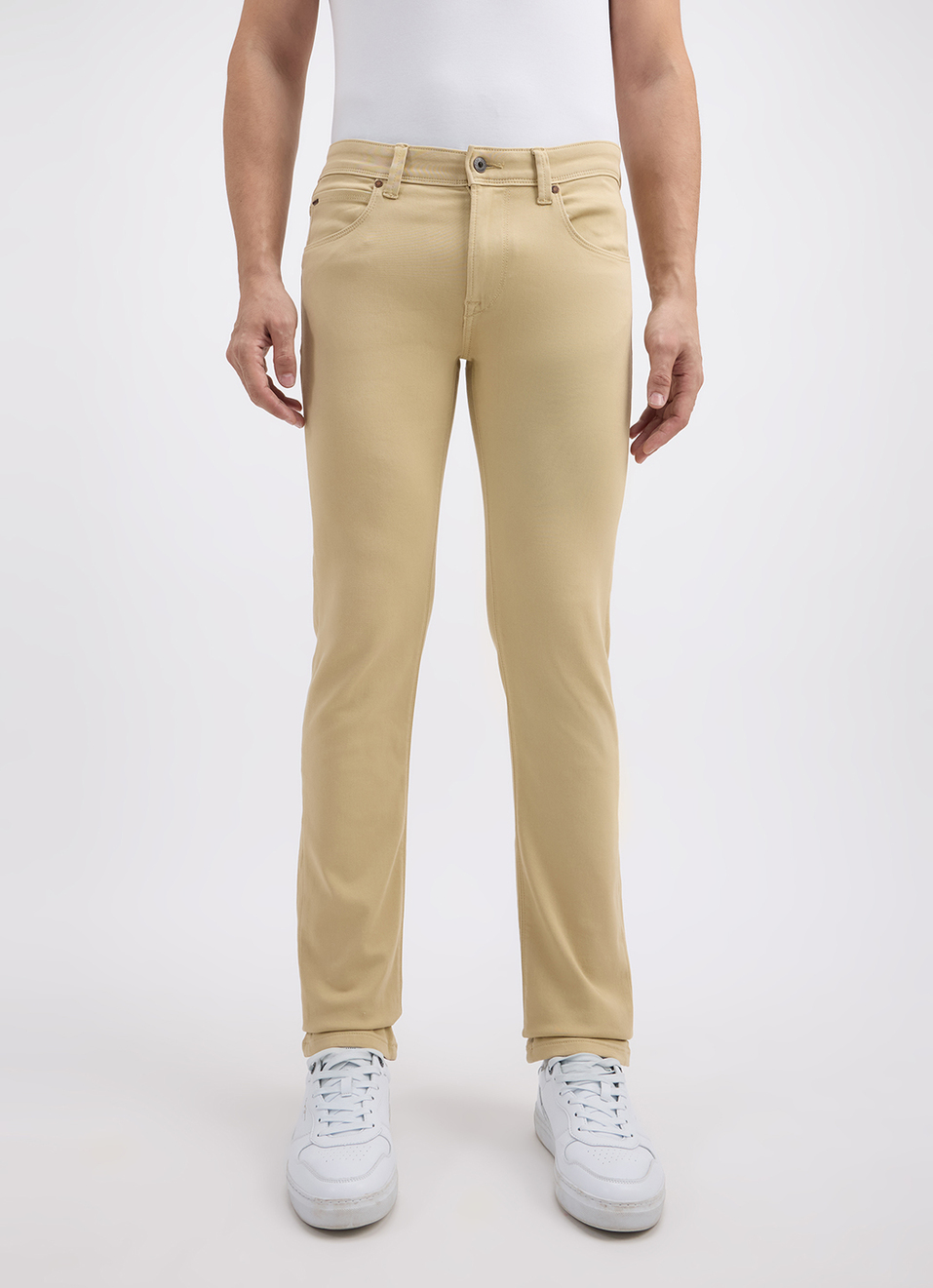 Men Beige Mid Rise Slim Powerflex Extra Stretchable Jeans, , large image number 6