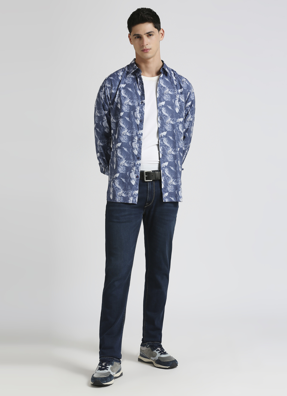 Blue All Over Print Premium Long Sleeve Shirt, , large image number 5