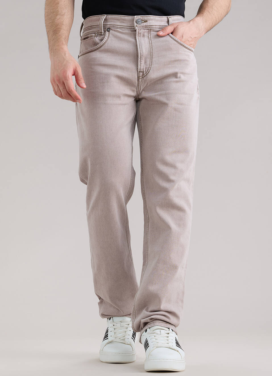 Men Blue Straight Fit Mid Rise Stretchable Jeans, , large image number 2