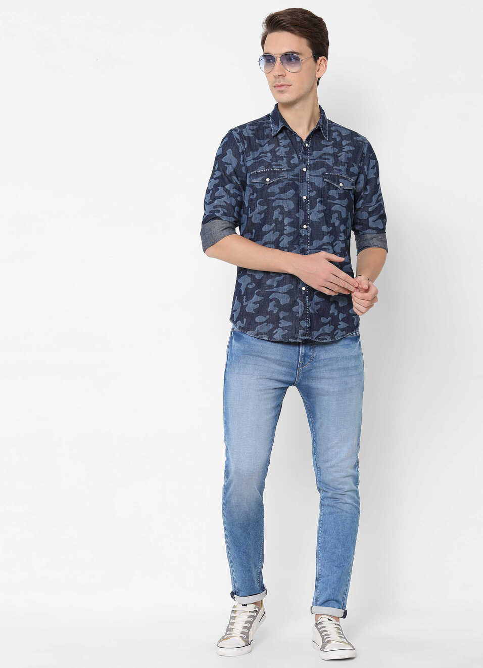 Fennel Printed Denim Shirt, , large image number 3