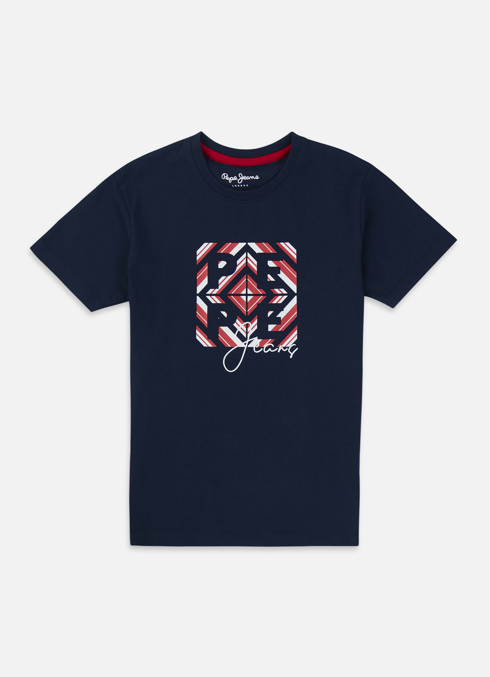 Boys Navy Graphic Print Short Sleeve T-shirt, , large image number 0