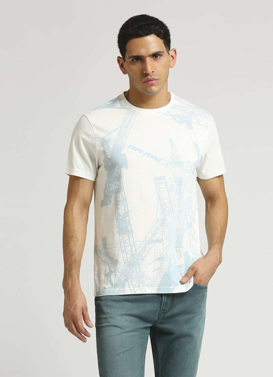 Off White Flock Highlight Print Short Sleeve T-shirt, , large image number 1