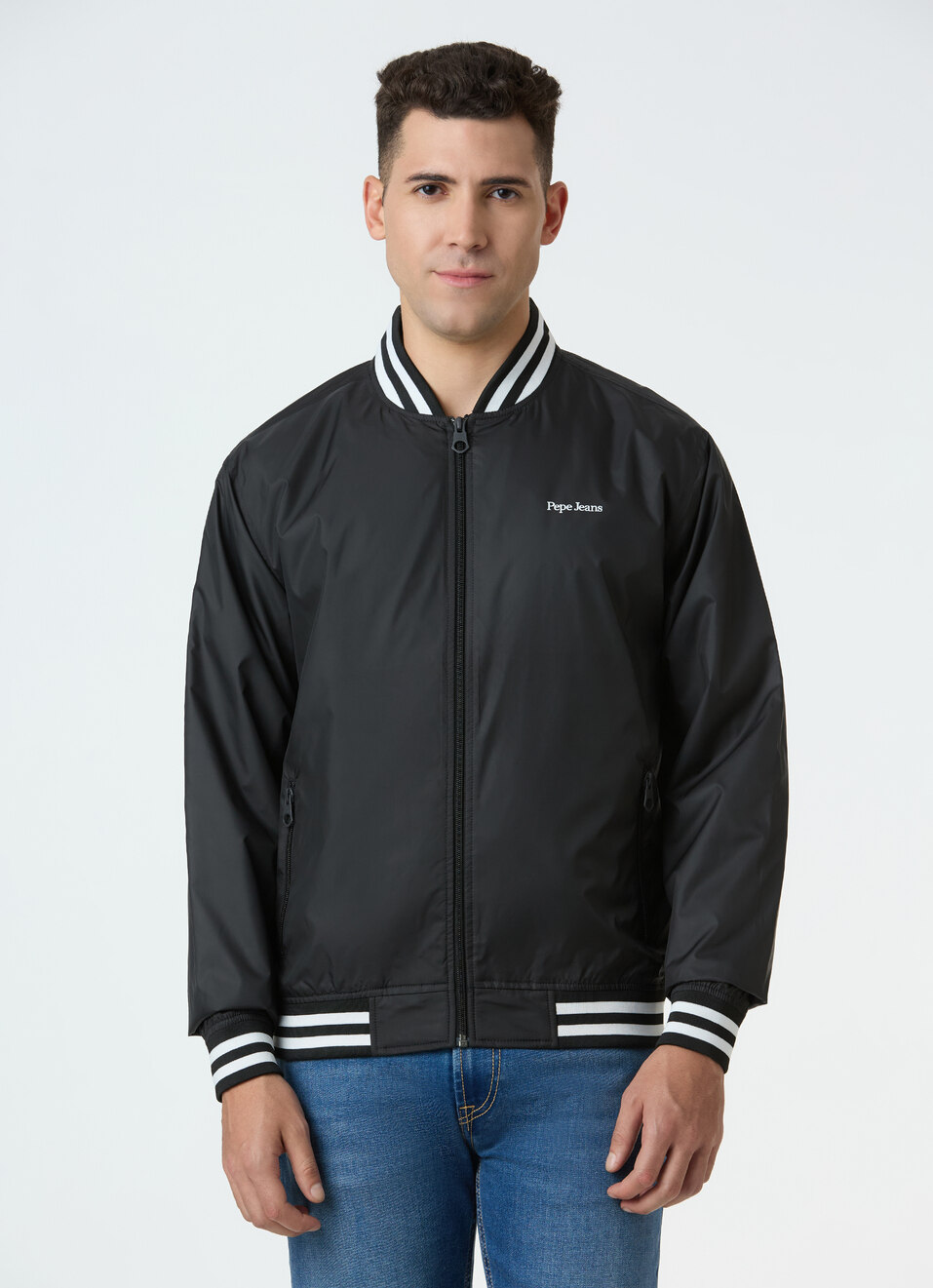 Men Black Full Sleeve Lightweight Jacket, , large image number 1