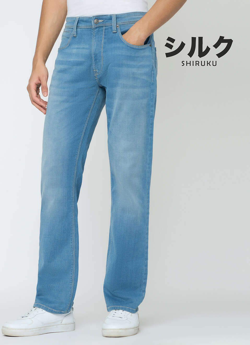 Men Blue Straight Fit Stretchable Jeans, , large image number 2