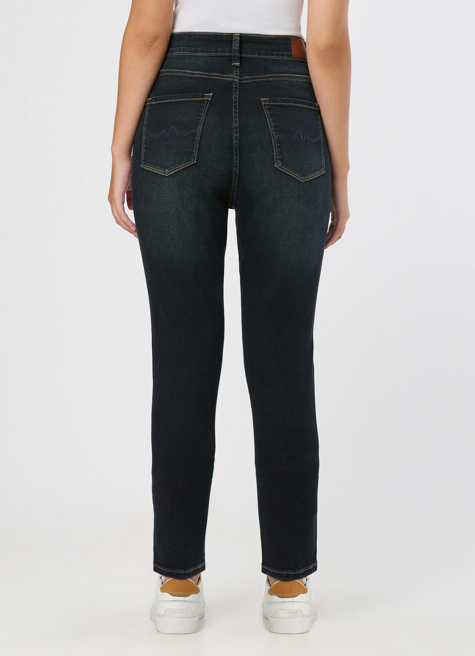 Women Dark Used Skinny Jeans, , large image number 2
