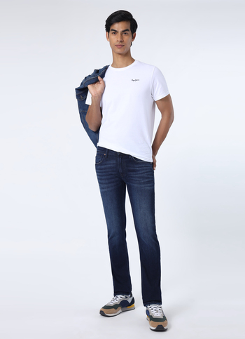 Men Dark Blue Mid Rise Slim Fit Stretchable Jeans
