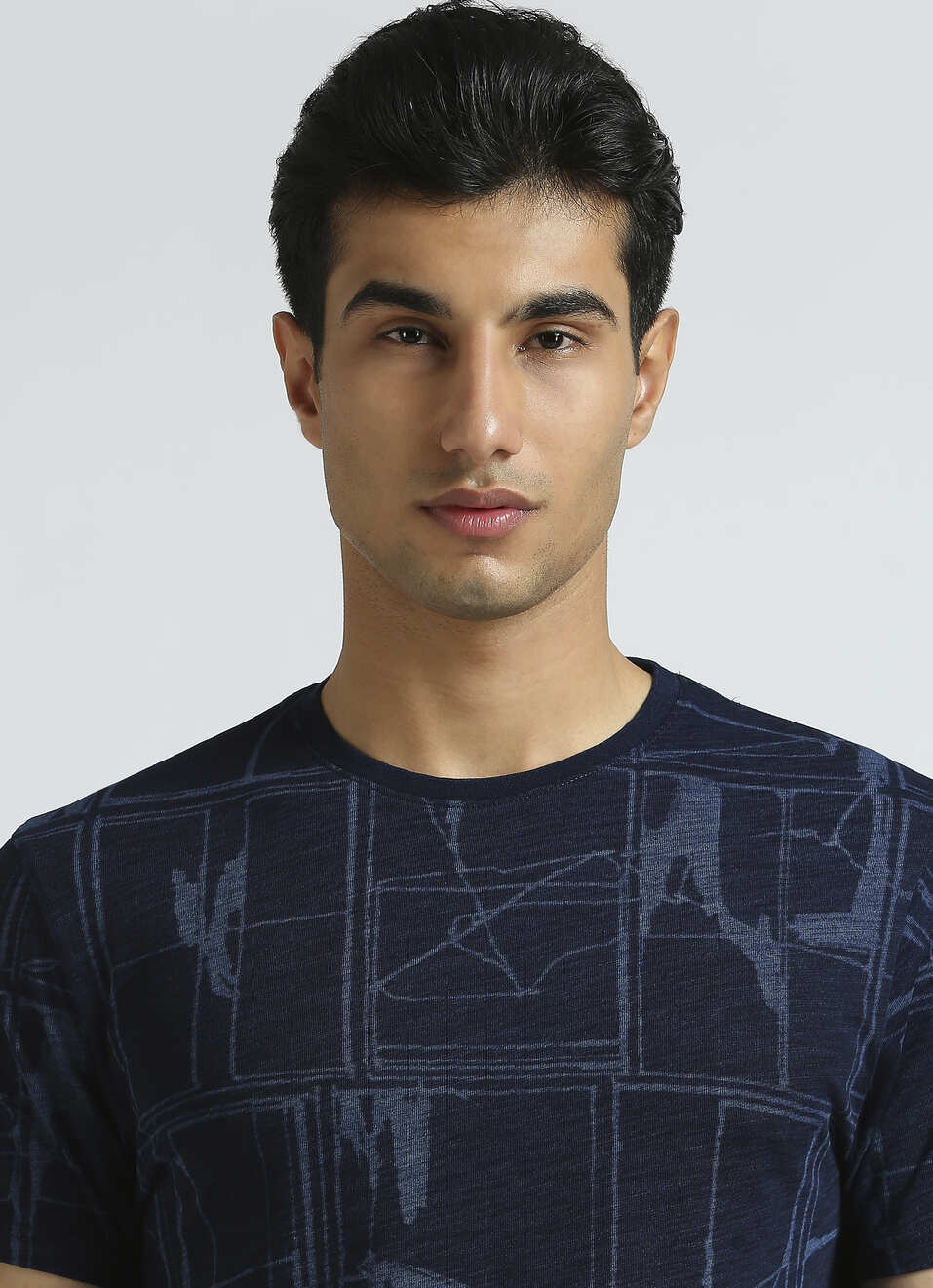 Blue Laser Print Short Sleeved T-shirt, , large image number 4