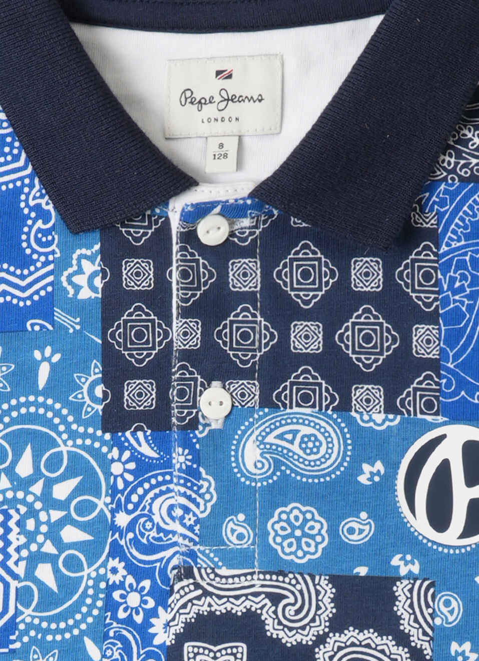 All Over Bandana Print Navy Polo, , large image number 2
