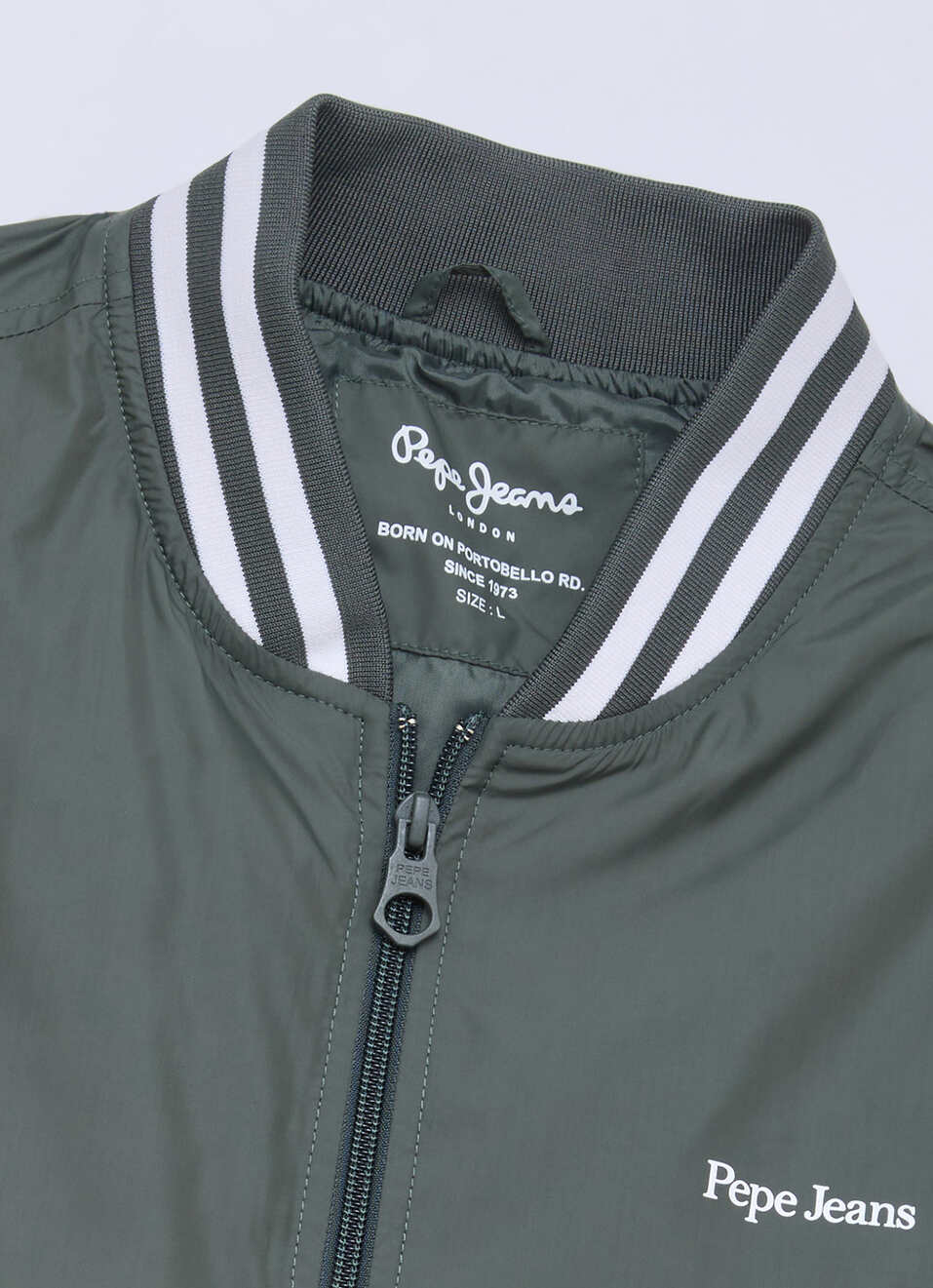 Men Green Solid Baseball Collar Long Sleeve Jacket, , large image number 6