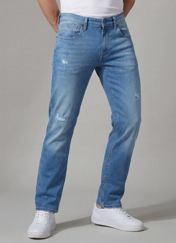 Vapour Blue Mid Rise Slim Jeans