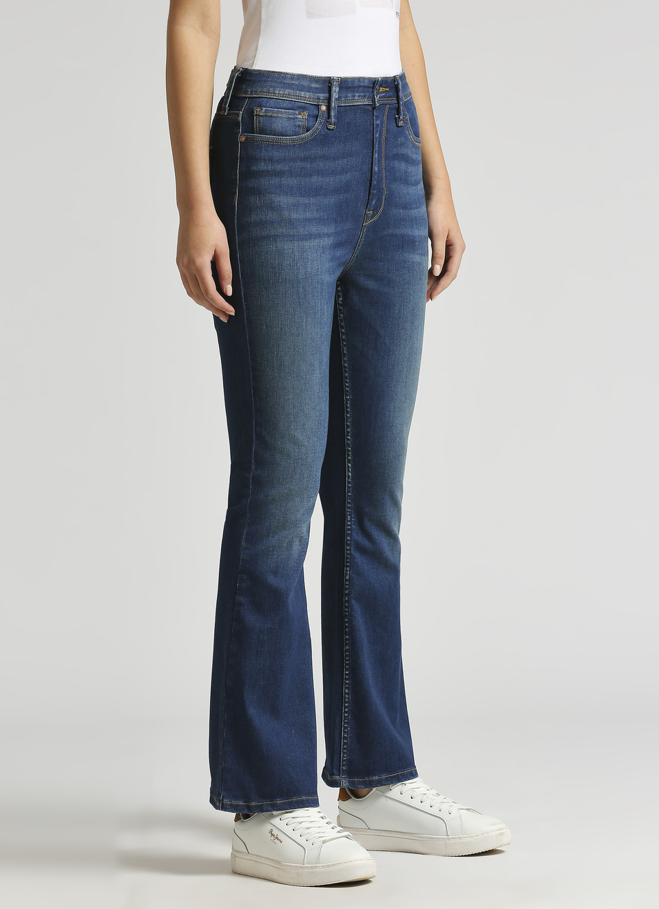 Dion Dark Blue High Waist Flare Powerflex Jeans, , large image number 3