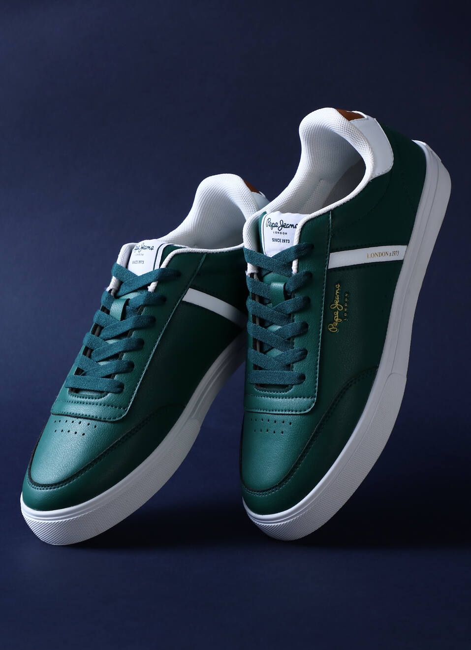 Men Green Colorblock Pu Lace-up Sneakers, , large image number 0