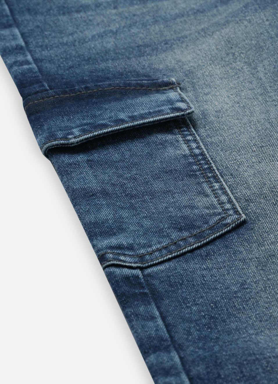 Boys Dark Blue Mid Rise Wide Leg Jeans, , large image number 4