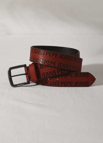 Brown Embossed Leather Belt