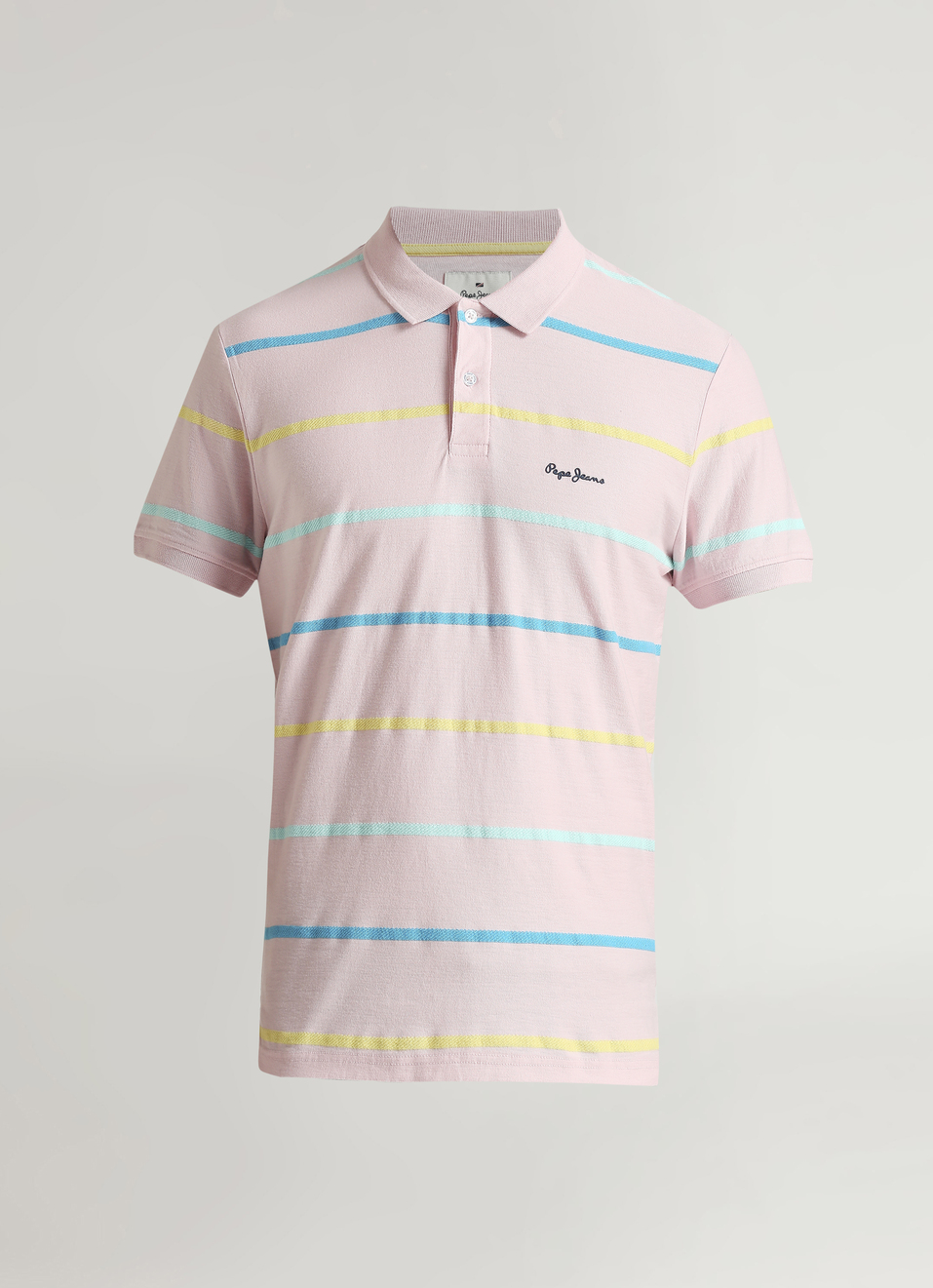 Pink Herringbone Summer Striper Polo, , large image number 6