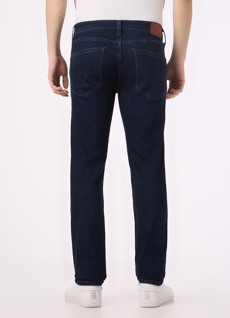 Men Dark Blue Mid Rise Slim Fit Stretchable Jeans, , large image number 2