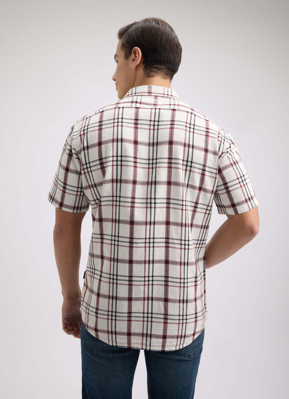 Men Maroon Check Short Sleeve Shirt, , large image number 2