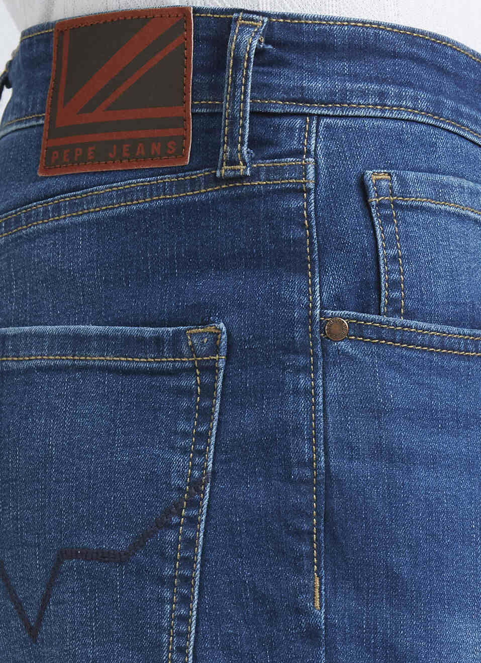Holborne Blue Mid Rise Straight Jeans, , large image number 4