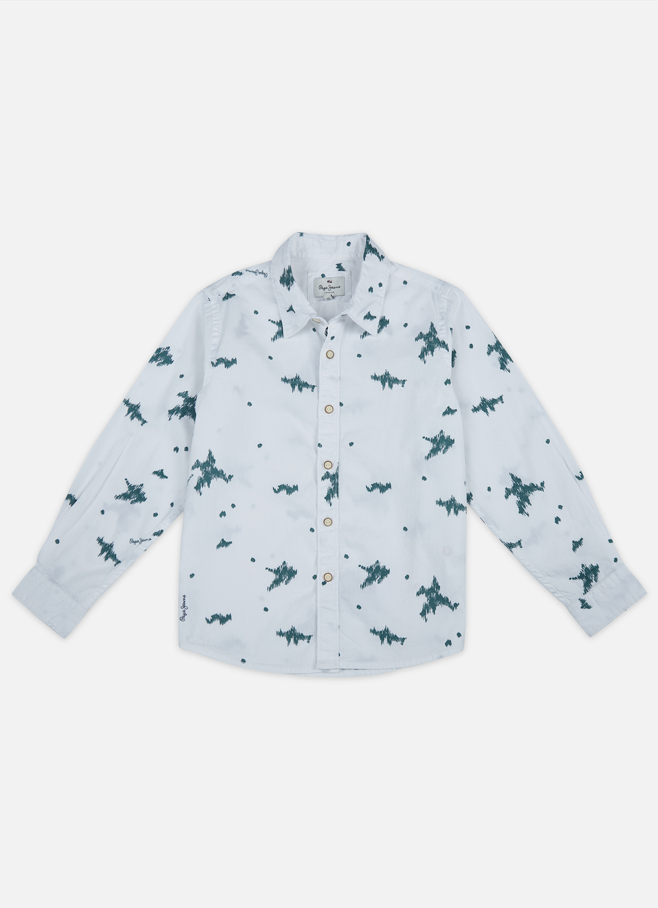 Boys White All Over Abstract Print Full Sleeve Shirt, , large image number 0