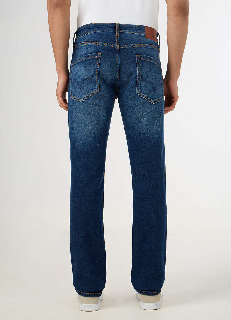 Men Blue Mid Rise Straight Fit Jeans, , large image number 3
