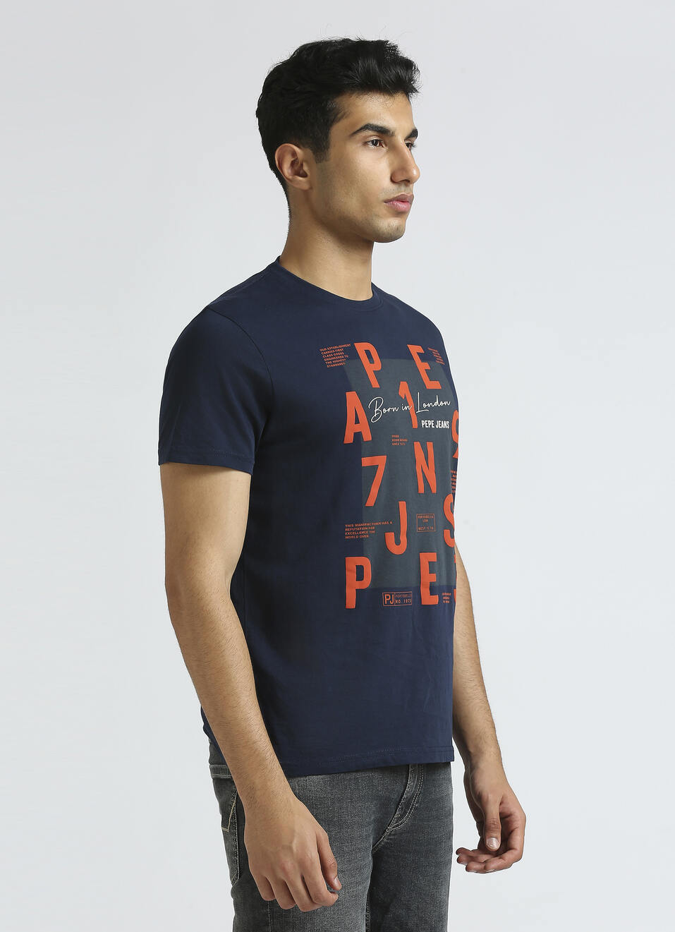 Navy Graphic Print Short Sleeved T-shirt, , large image number 3