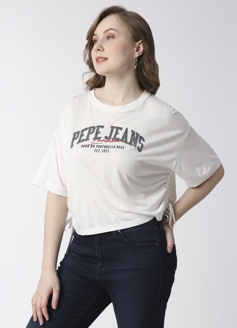 White Rouching Detail T-Shirt, , large image number 3