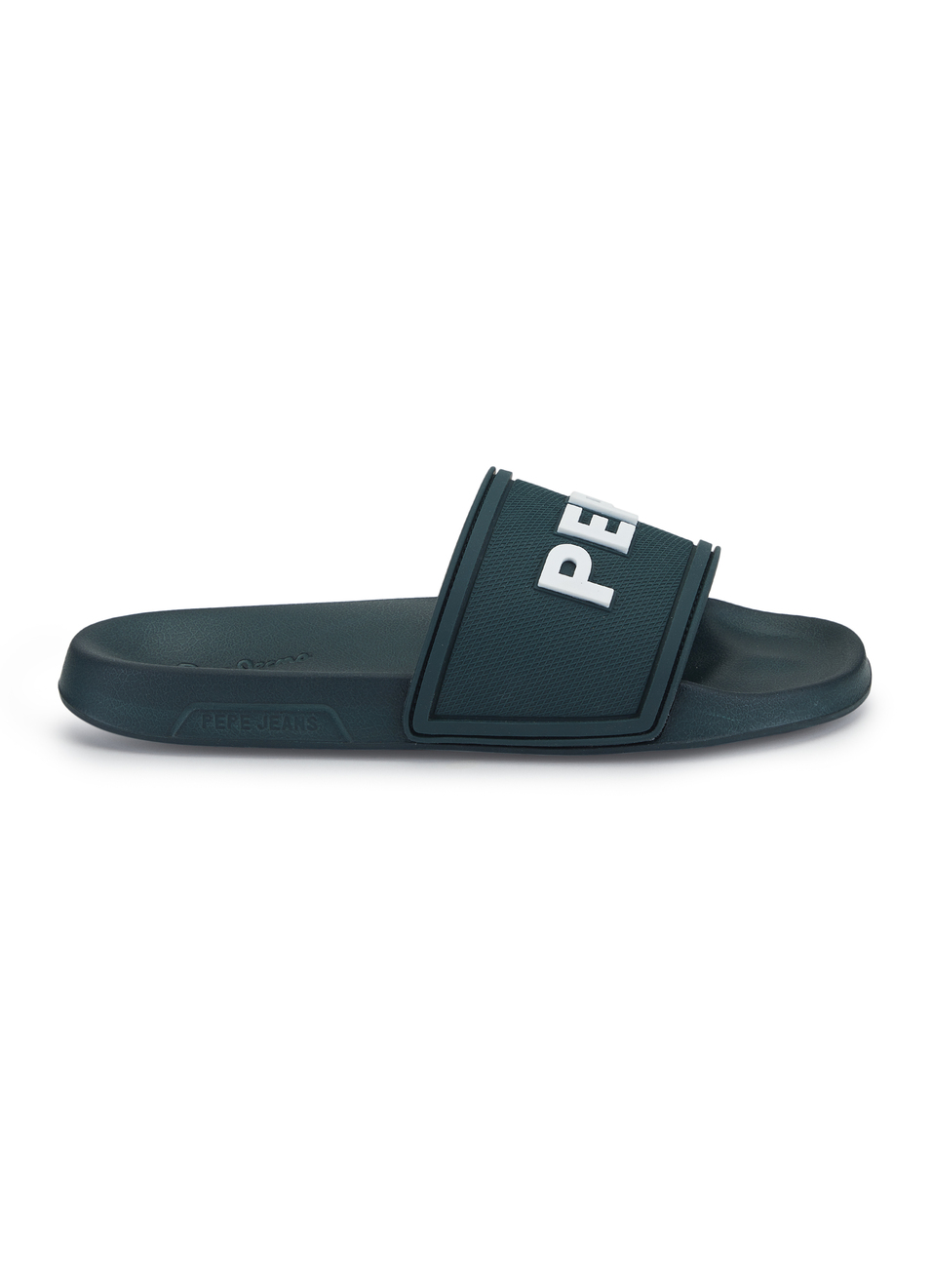 Men Green Slides With Arch Fit Footbed & Bold 3d Branding, , large image number 5