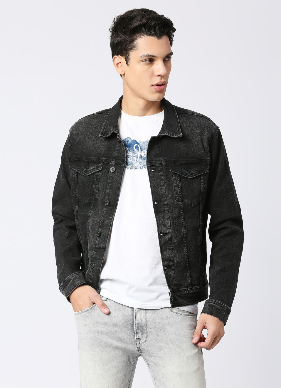 Jacket Regular Fit Front Pocket Trucker Jacket, , large image number 0