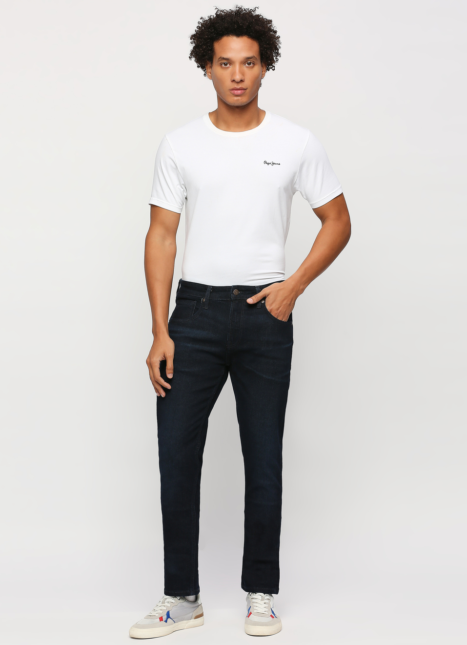 Vendie Dark Blue Mid Rise Straight Fit Jeans, , large image number 6