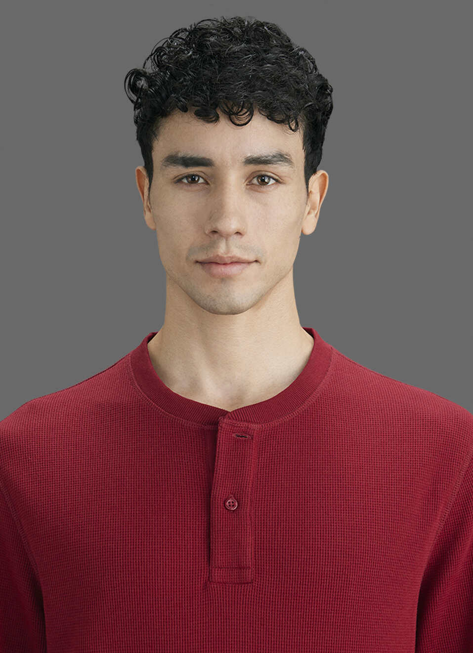 Men Red Solid Slim Fit Long Sleeve Henley T-shirt, , large image number 4