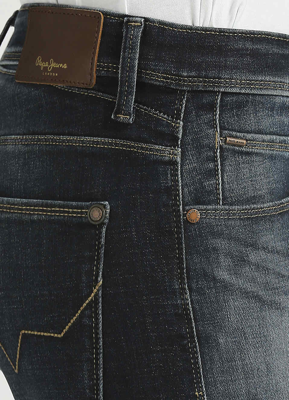 Vapour Dark Blue Mid Rise Slim Fit Powerflex Jeans, , large image number 4