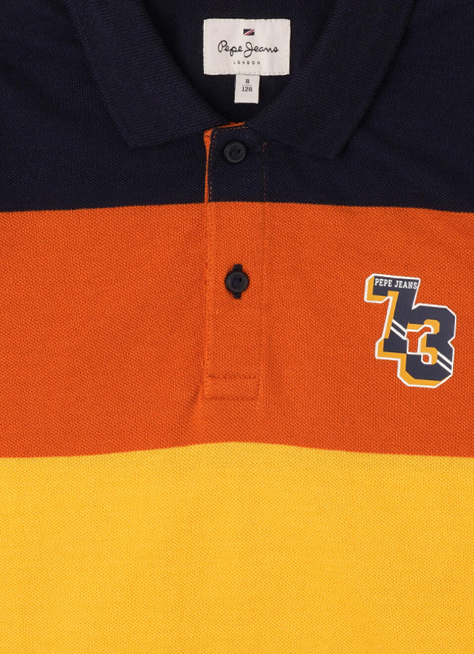 Boys Navy Engineered Stripe Full Sleeve Polo, , large image number 2