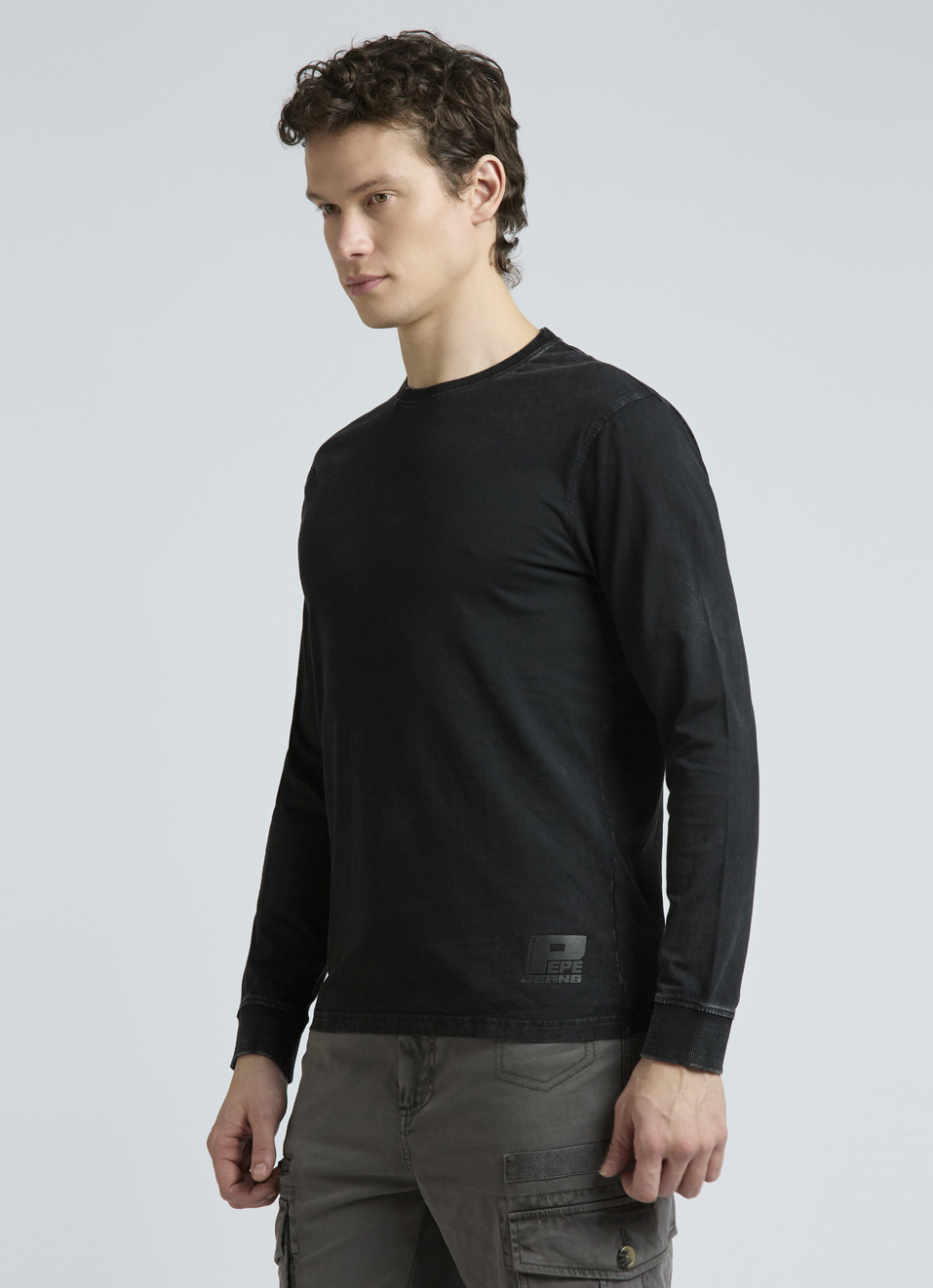Black Solid Full Sleeves T-shirt, , large image number 3