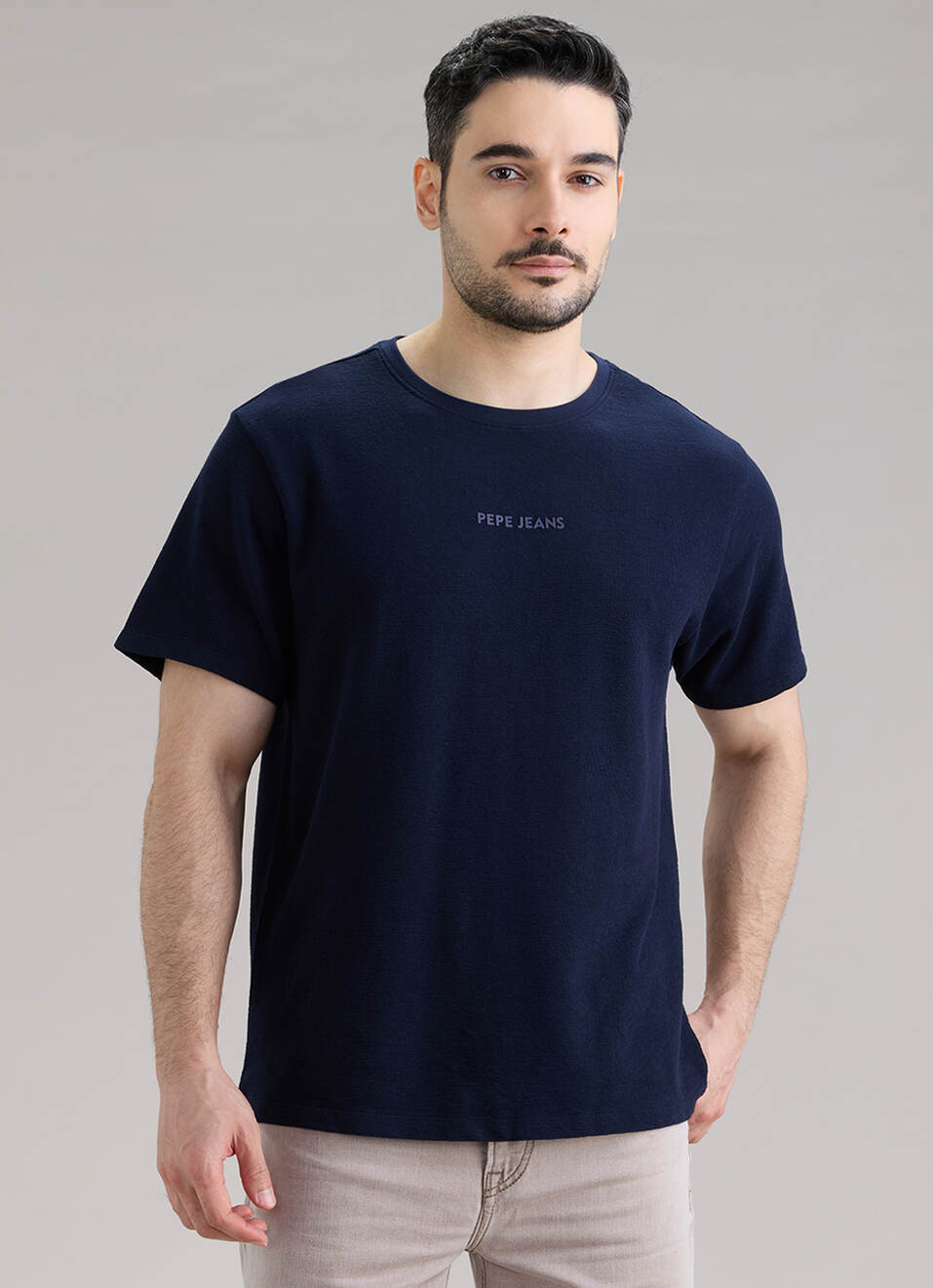 Men Blue Printed Relaxed Fit Short Sleeve T-shirt, , large image number 1