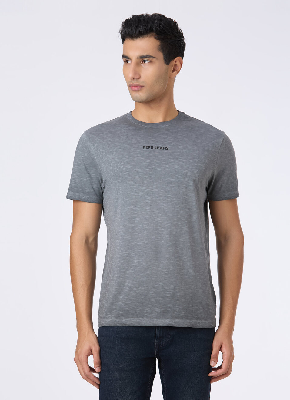 Men Grey Slim Back Print T-shirt, , large image number 1