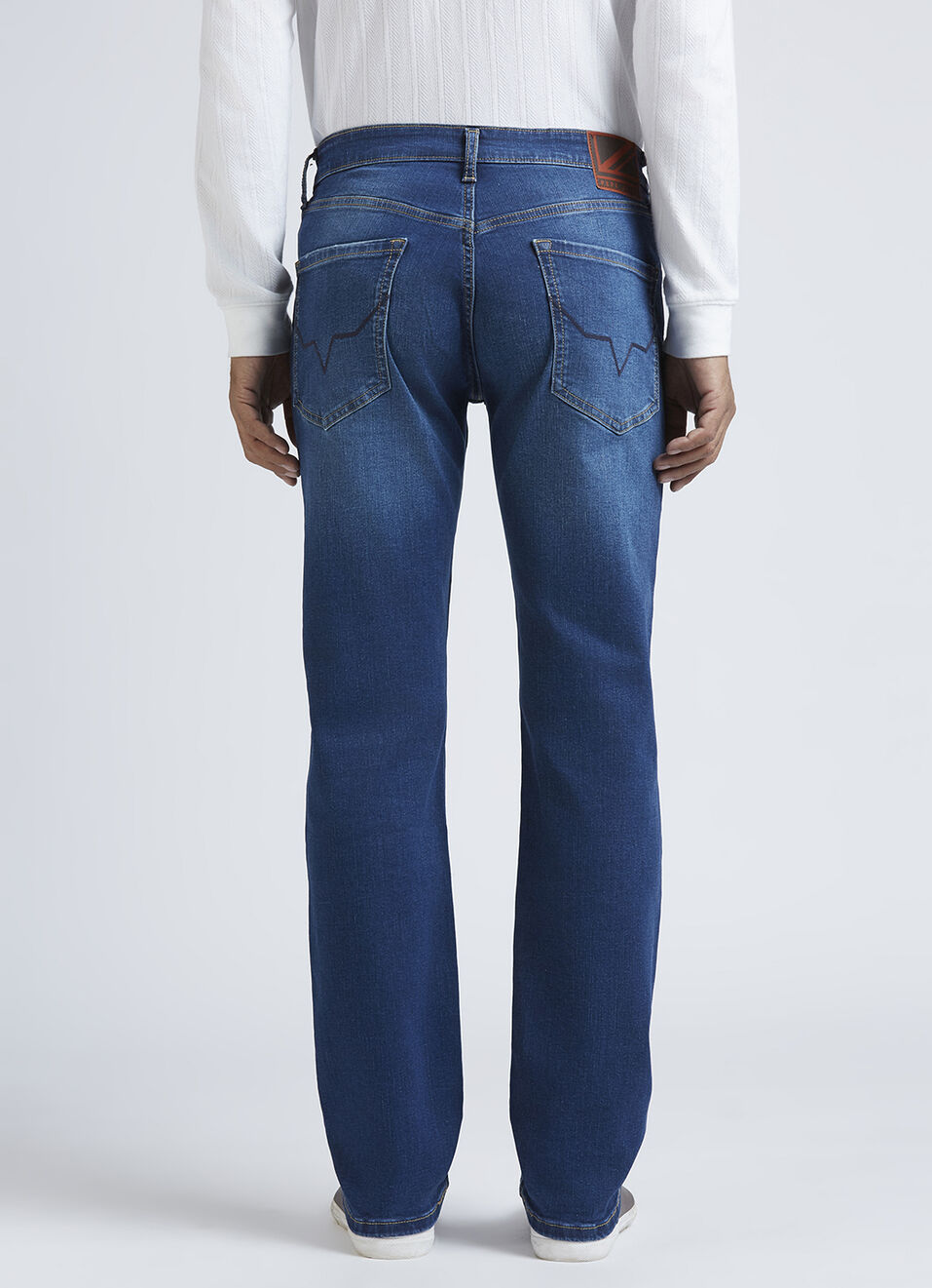 Holborne Blue Mid Rise Straight Jeans, , large image number 3